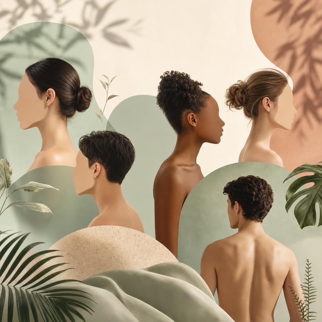 A thoughtful editorial image about acne in different areas of the face and body