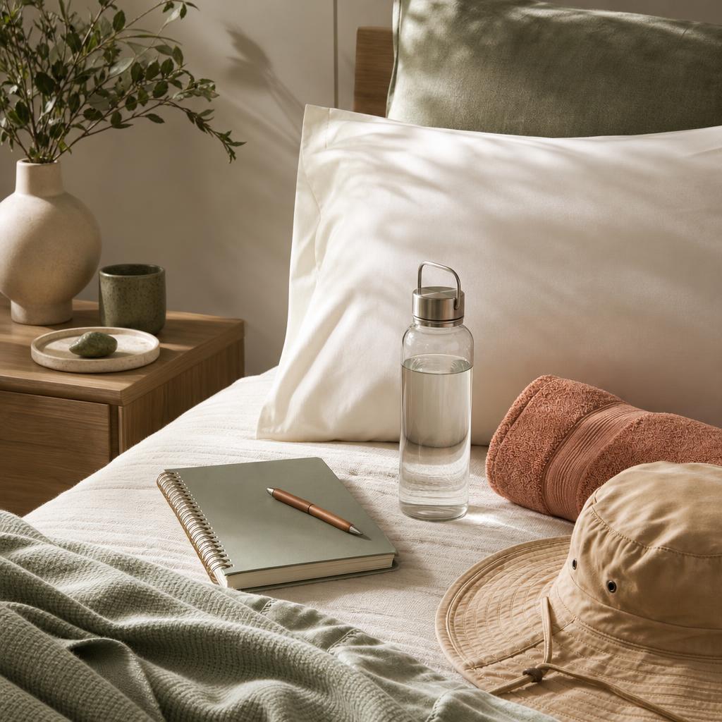 A restful editorial image about everyday factors that can affect skin
